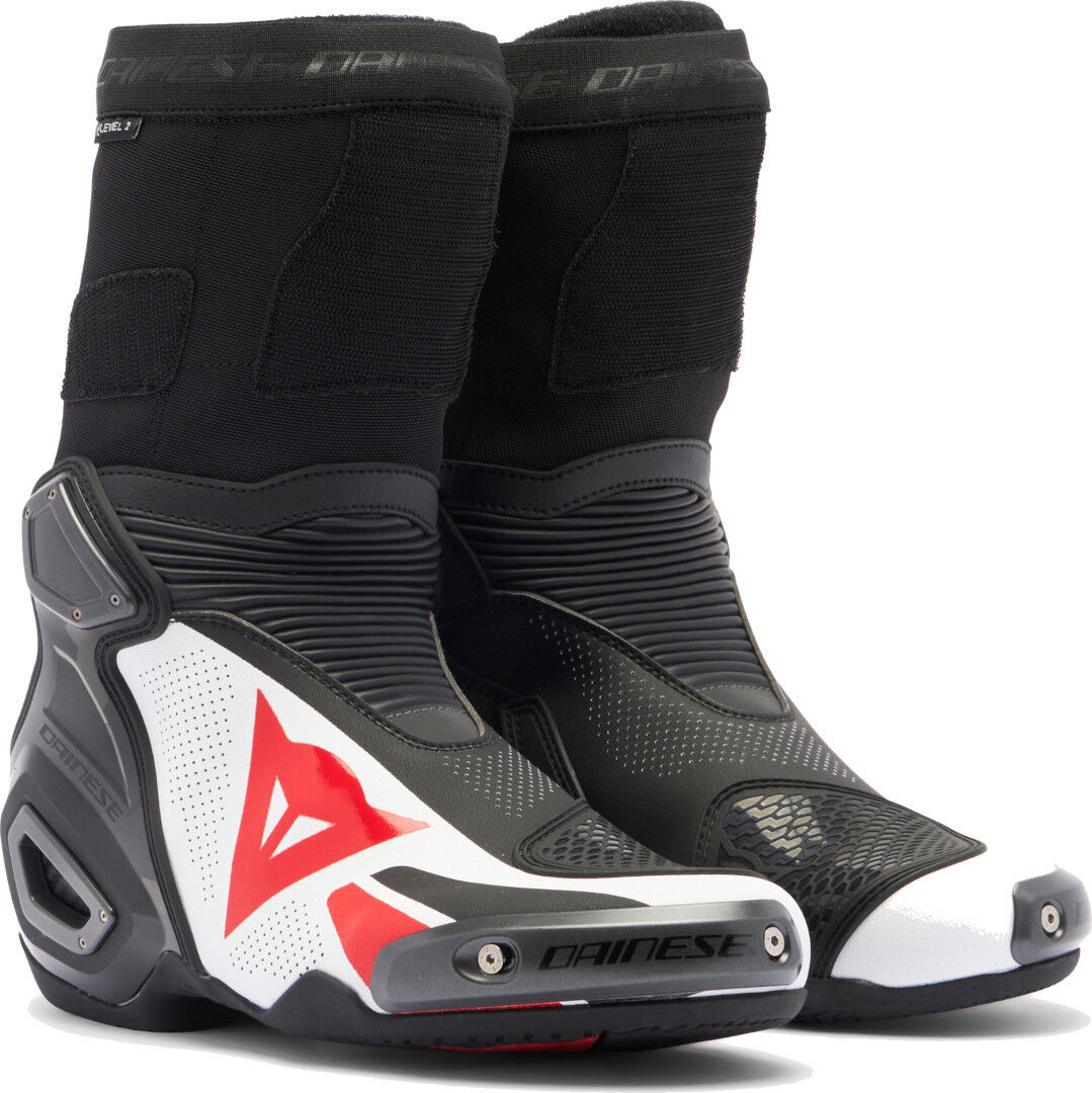 Dainese Axial 2 Air Botas de moto perforadas - Negro Blanco Rojo (44)