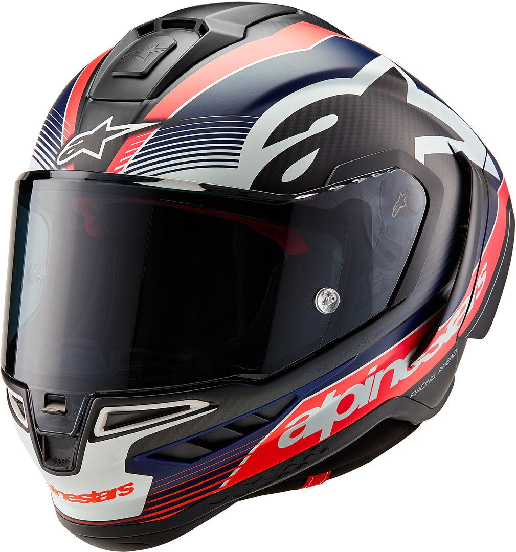 Alpinestars Supertech R10 Team Carbon Casco - Negro Rojo Azul (2XL)