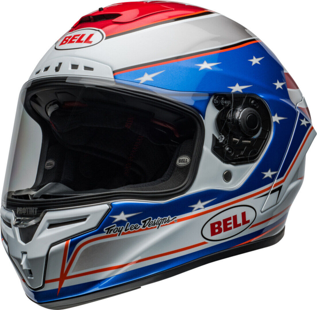 Bell Race Star DLX Flex Beaubier 24 Casco - Blanco Rojo Azul (M)