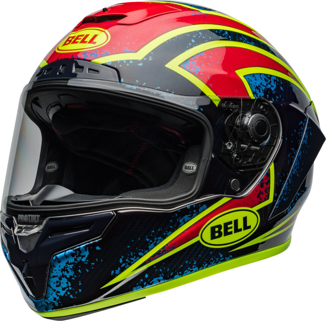 Bell Race Star DLX Flex Xenon Casco - Negro Rojo Amarillo (M)