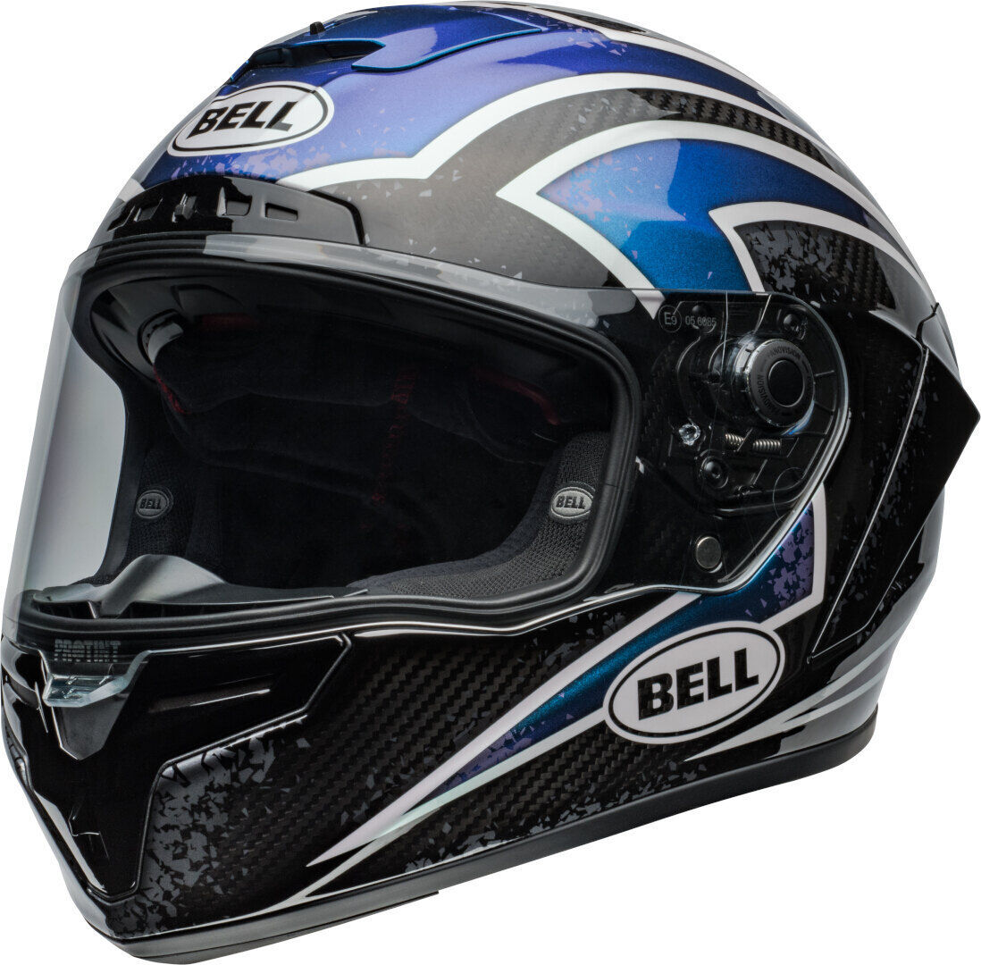 Bell Race Star DLX Flex Xenon Casco - Negro Azul Plata (XL)