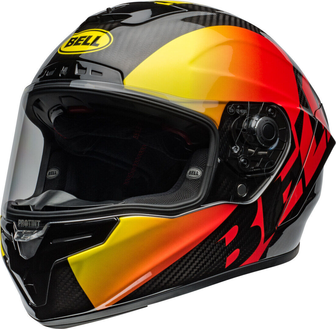 Bell Race Star DLX Flex Offset Casco - Negro Rojo Amarillo (M)