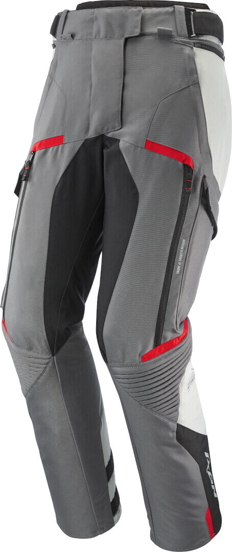 Ixon Midgard Pantalones textiles impermeables para motociclismo para mujer - Negro Gris Rojo (2XL)