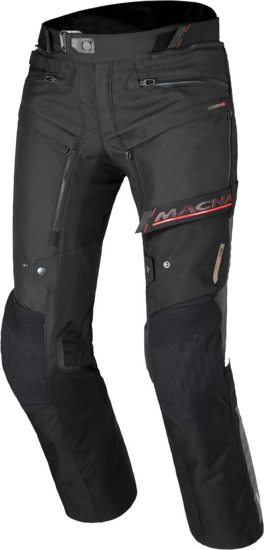 Macna Novac Pantalones textiles impermeables para motocicletas - Negro Gris (M)
