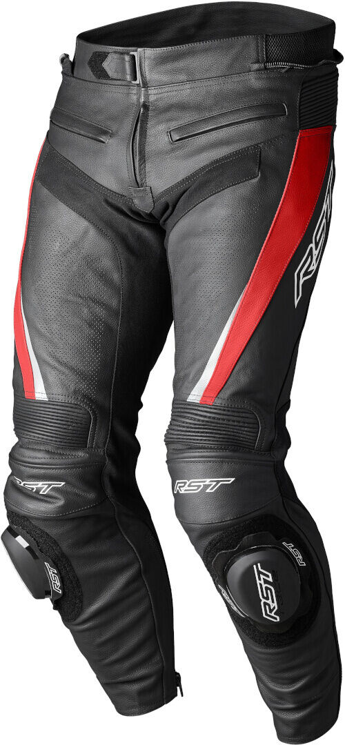 RST Tractech EVO 5 Pantalones de cuero para moto - Negro Rojo (L)