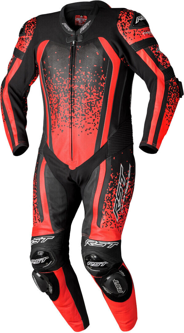 RST Pro Series Evo Airbag Traje de cuero de moto de una pieza - Negro Rojo (2XL)