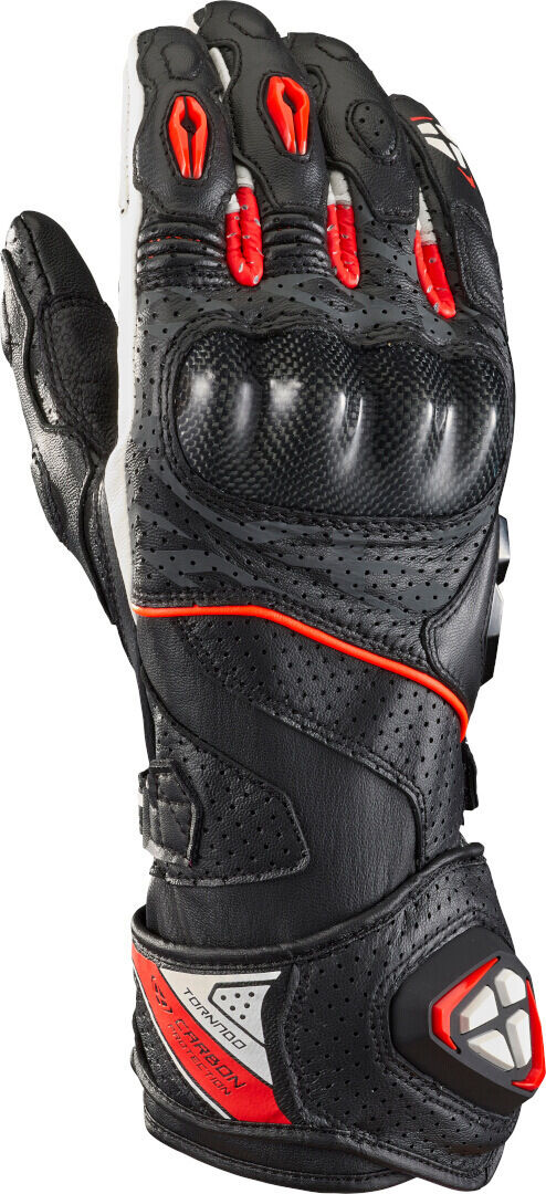 Ixon Tornado Air Guantes de moto - Negro Blanco Rojo (XS)