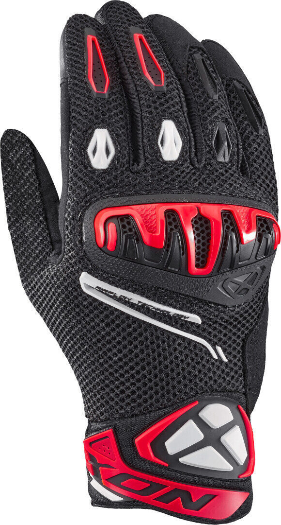 Ixon Mirage Airflow Guantes de moto - Negro Blanco Rojo (2XL)