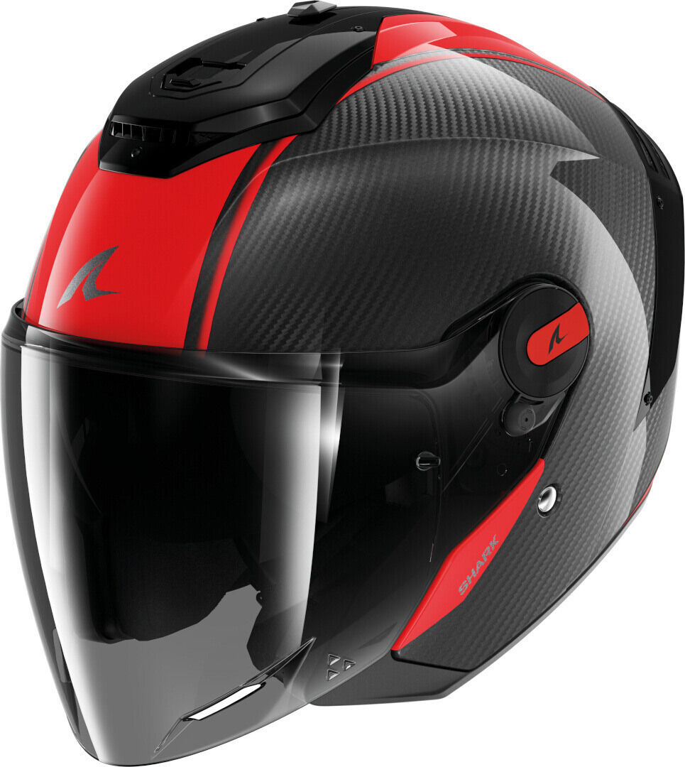 Shark RS Jet Carbon Skin Casco Jet - Negro Rojo (2XL)