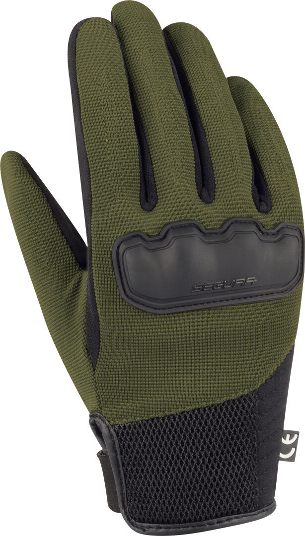 Segura Eden Guantes de moto - Negro Verde Marrón Beige (M L)