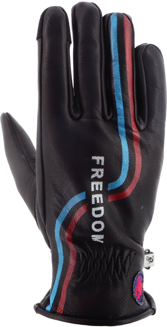 Helstons Freedom Guantes de moto para mujer de verano - Negro Rojo Azul (L)