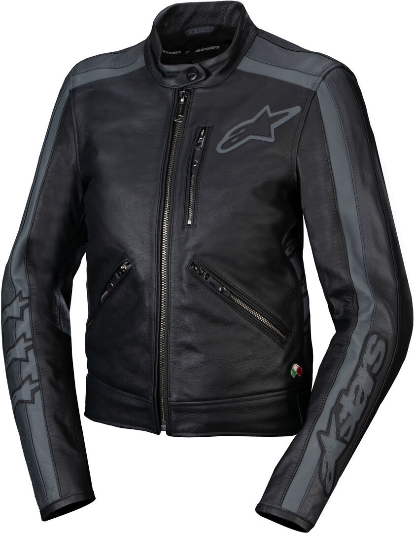 Alpinestars Stella Dyno Chaqueta de cuero de moto para mujer - Negro Gris