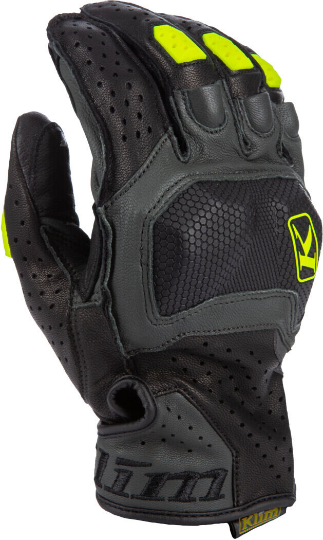 Klim Badlands Aero Pro Short 2024 Guantes de moto - Negro Amarillo (2XL)