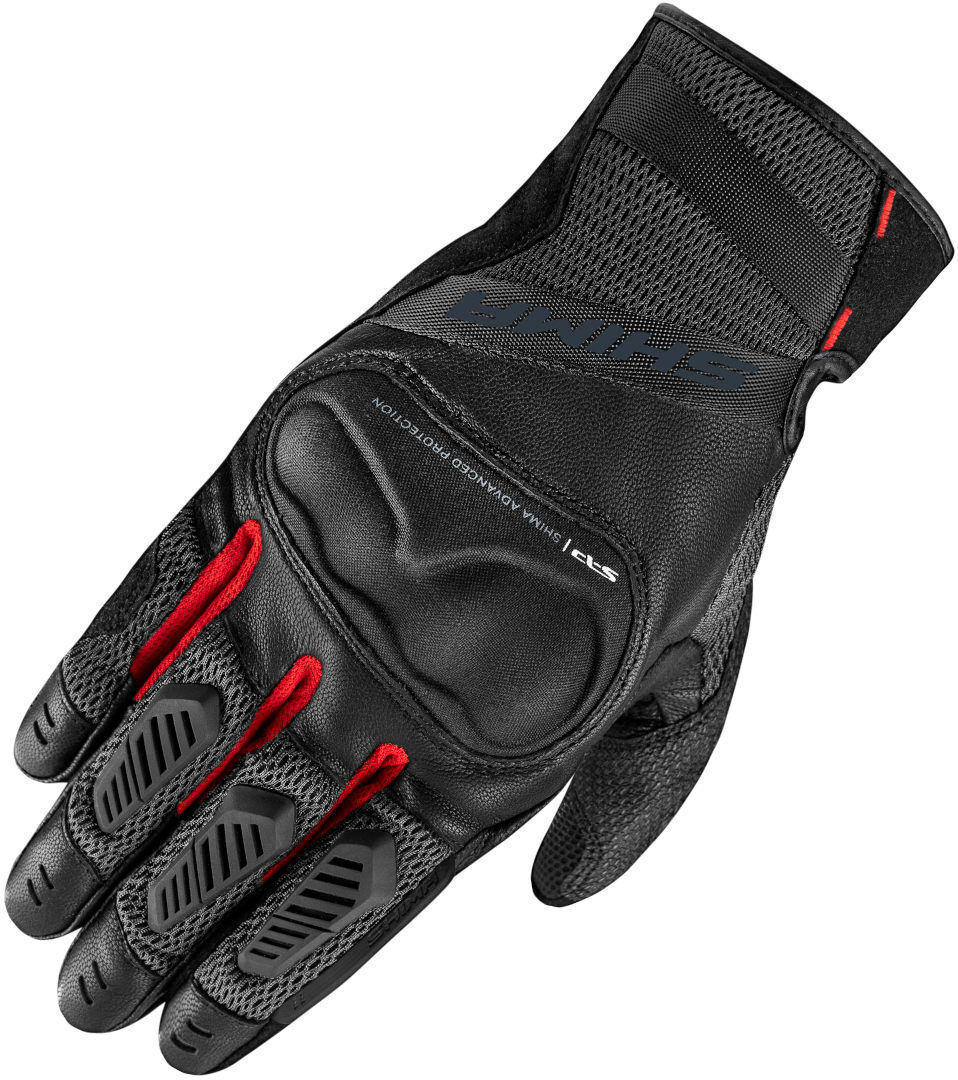 SHIMA Hero Guantes de moto para mujer - Negro Rojo (XL)