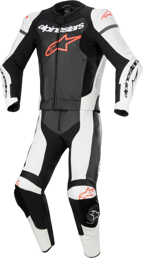 Alpinestars GP Force Lurv Traje de cuero de moto de dos piezas perforado - Negro Blanco Rojo (48)