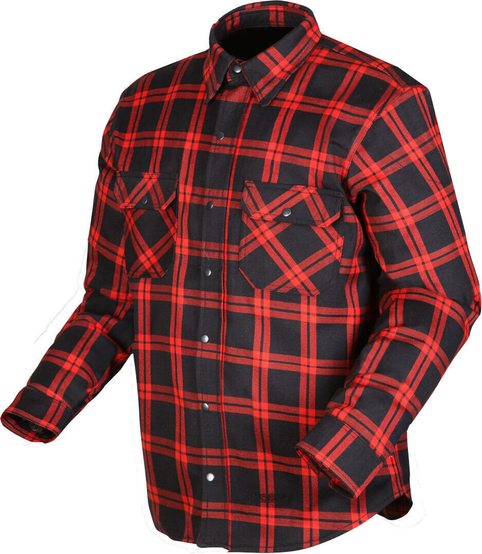 Modeka Colden Camisa de moto - Negro Rojo (2XL)