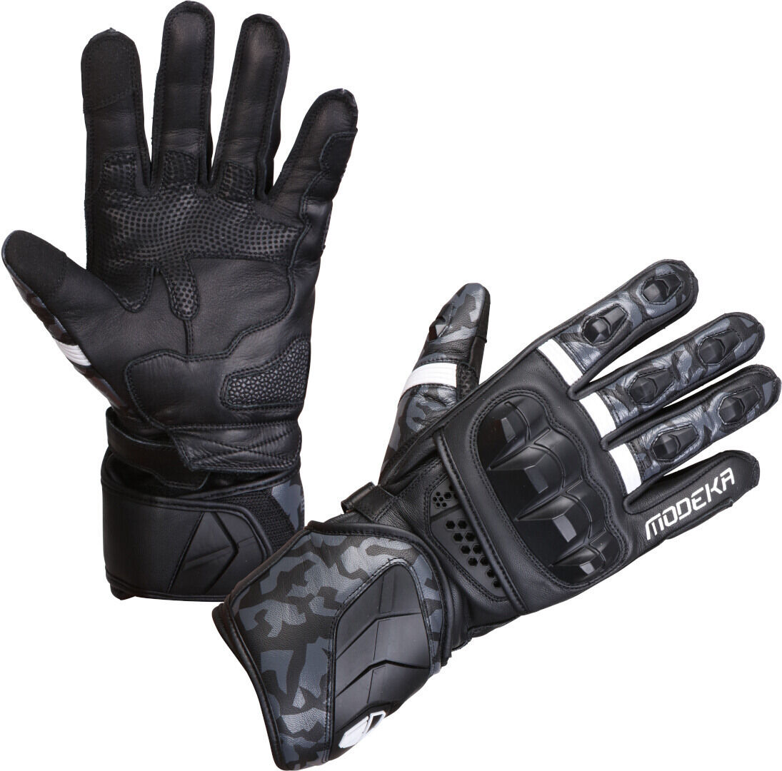 Modeka Valyant Pro Guantes de moto - Negro Blanco (L)