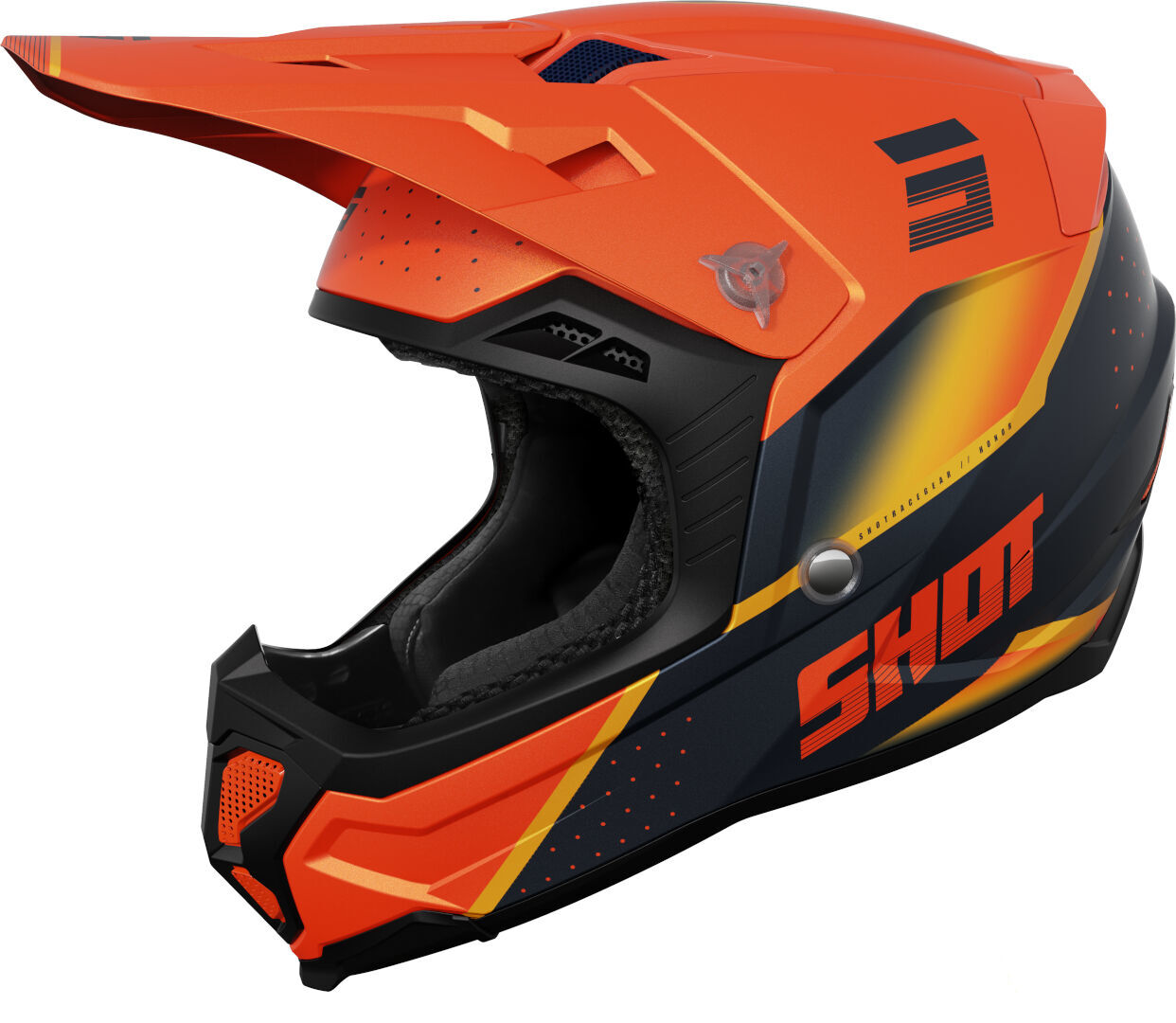 Shot Core Honor Casco de motocross - Negro Naranja (XL)