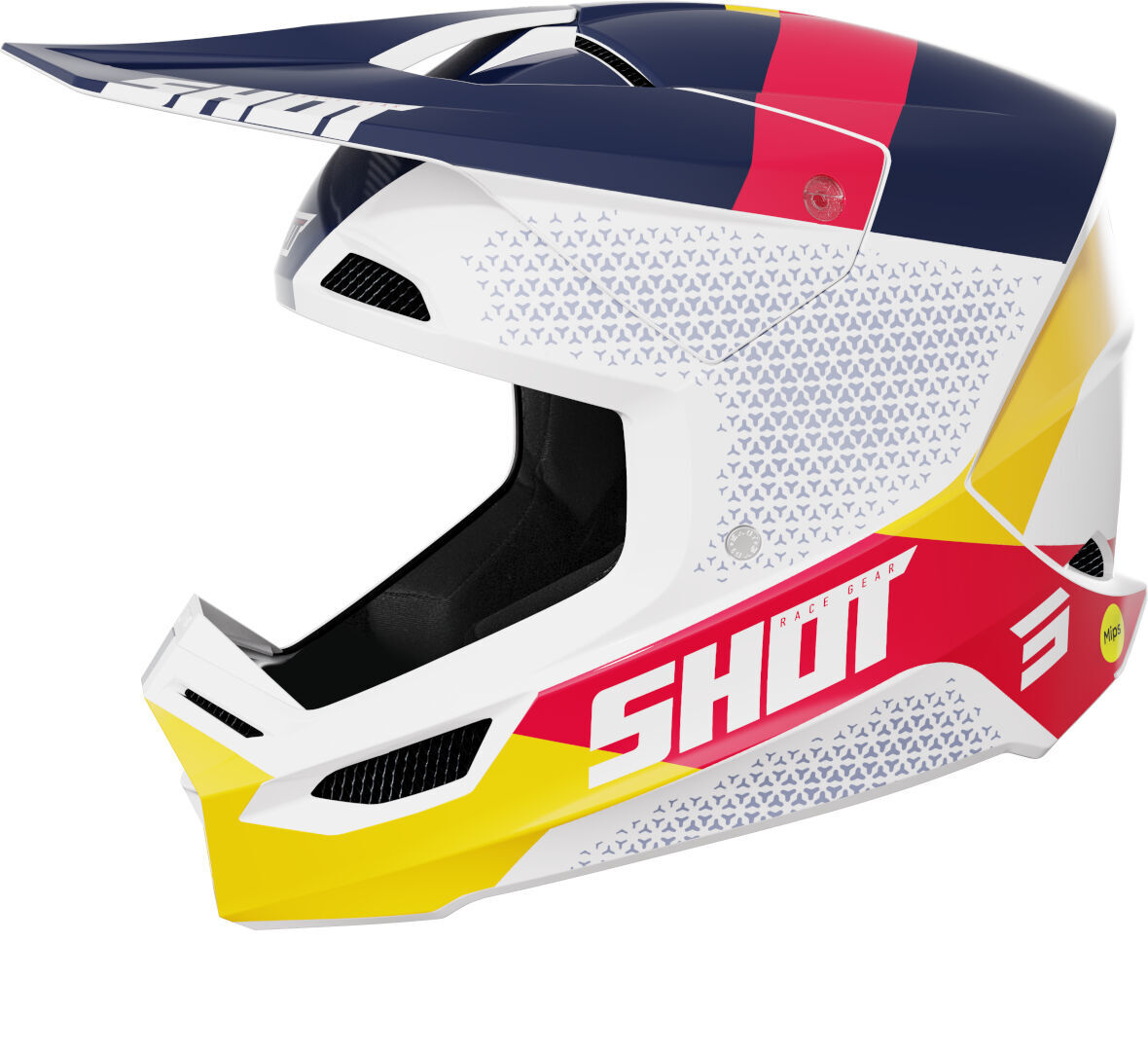 Shot Race Ridge Casco de motocross - Negro Blanco Amarillo (S)