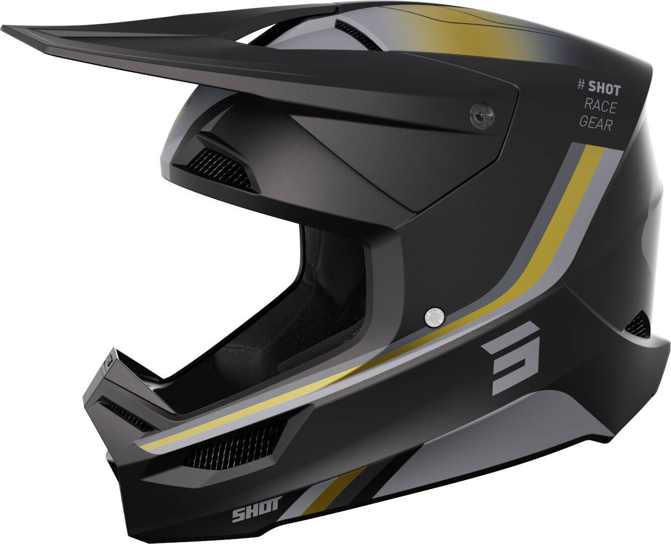 Shot Furious Aim Casco de motocross - Negro Oro (L)