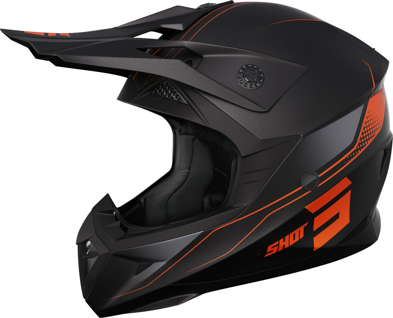 Shot Pulse Edge Casco de motocross - Negro Naranja (M)