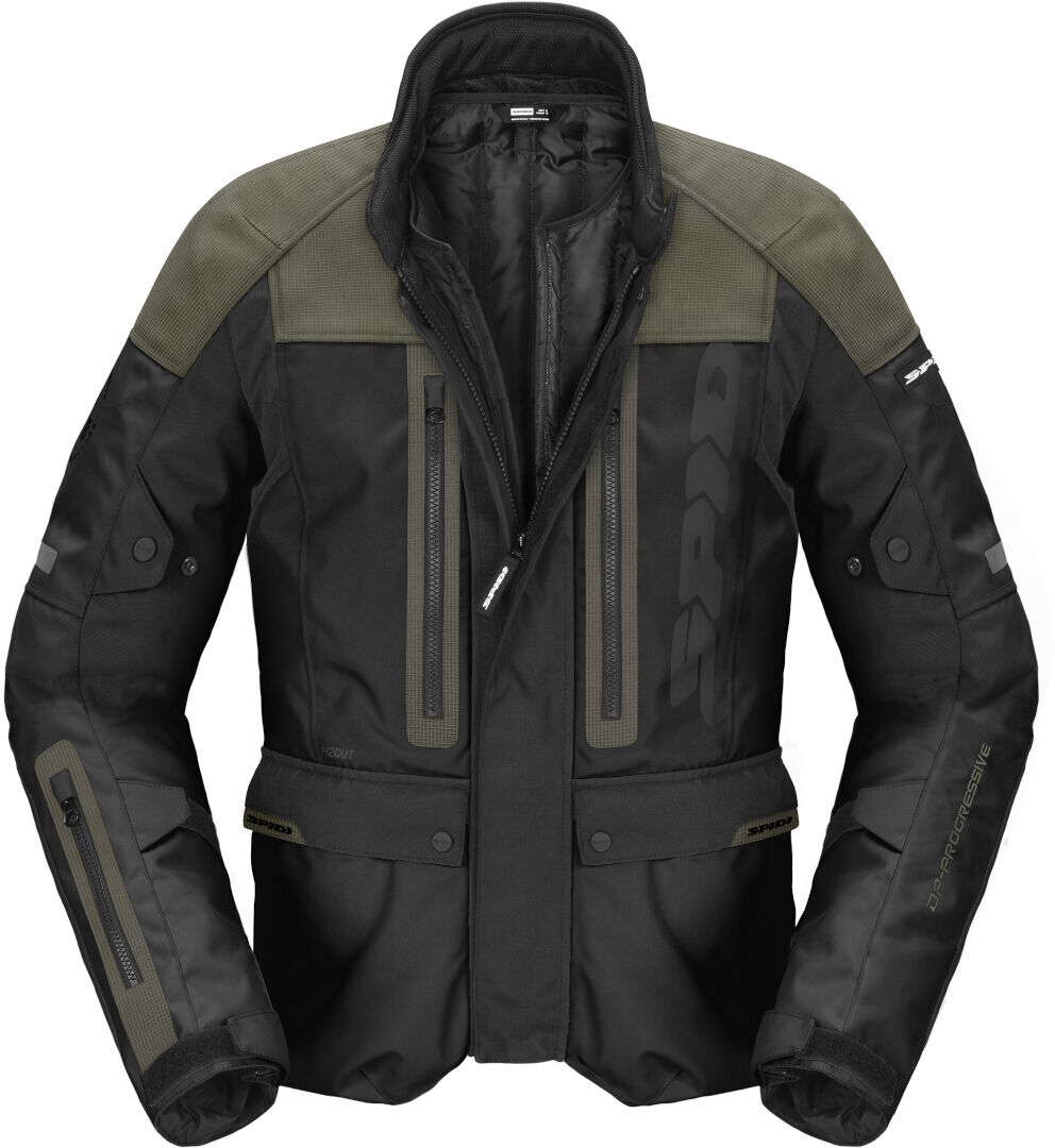 Spidi Traveler 3 Evo H2Out Chaqueta textil de moto - Negro Verde (2XL)