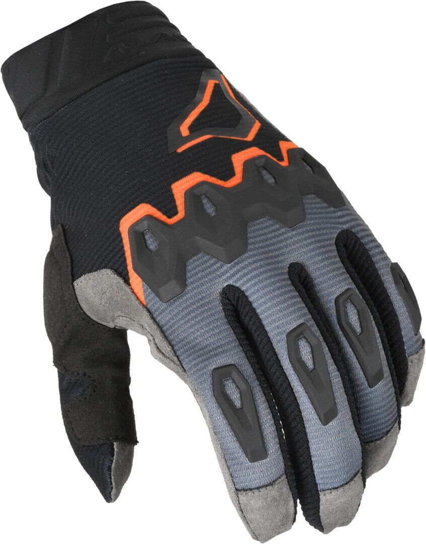 Macna Chameleon-1 Guantes de motocross - Negro Gris Naranja (2XL)