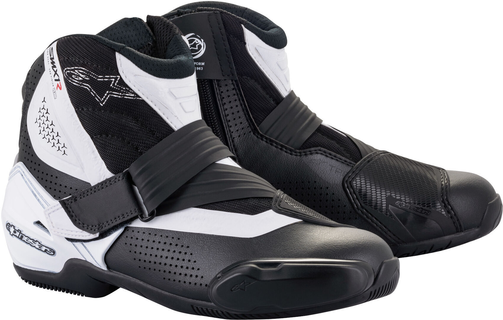 Alpinestars SM-1 R V2 Vented Moottoripyörä Kengät Musta Valkoinen unisex 38