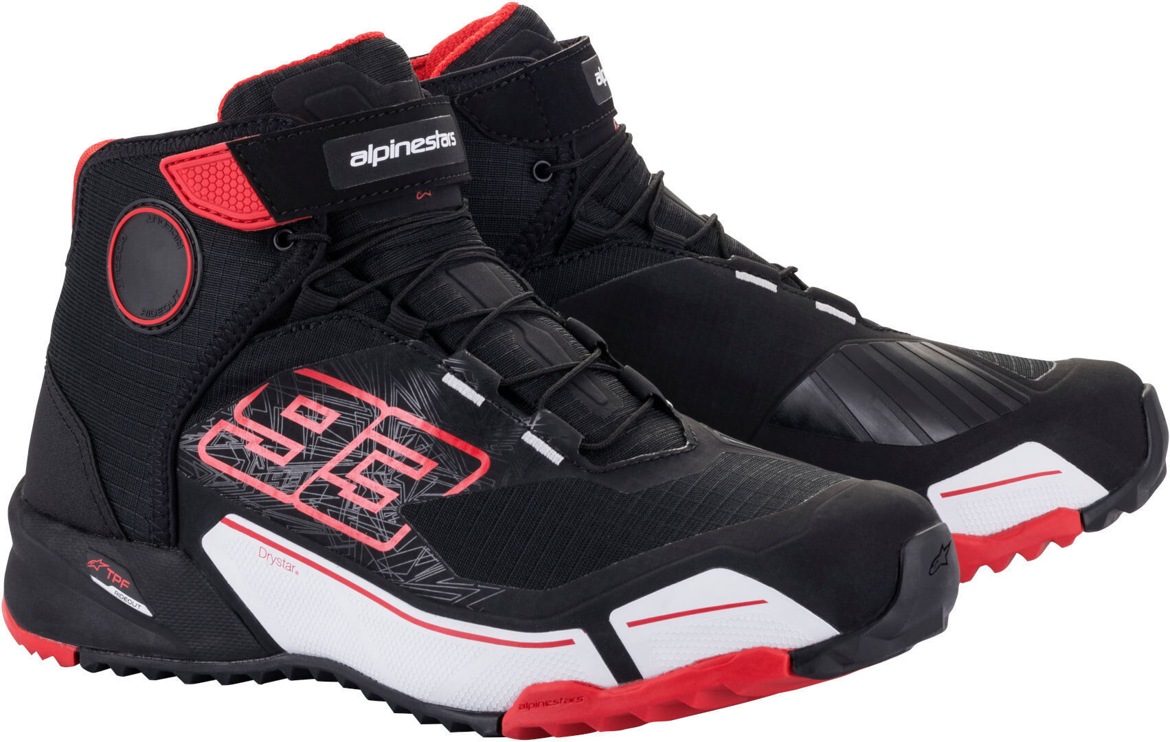 Alpinestars MM93 CR-X Drystar Moottoripyörä Kengät Musta Valkoinen Punainen unisex 42