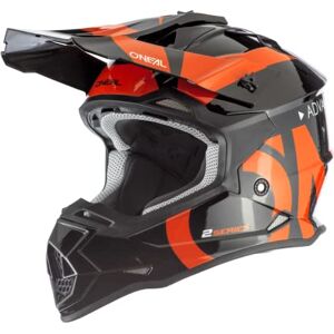 O'NEAL   Casque Motocross   MX Enduro   Coque ABS, certifié ECE 22.05, Ouvertures d'aération pour Une Ventilation et Un Refroidissement optimaux   2SRS Casque Slick   Adulte   Noir/Orange   Taille XS - Publicité