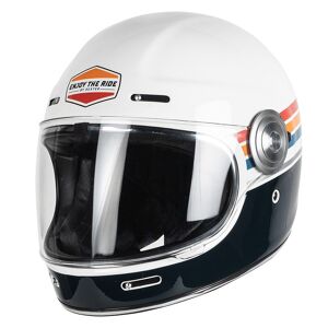 Casque Dexter TANNEN ENJOY THE RIDE VINTAGE White/Blue petrol