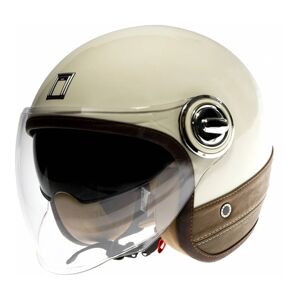 Casque jet Nox Premium Heritage creme/cuir marron - XS marron XS female