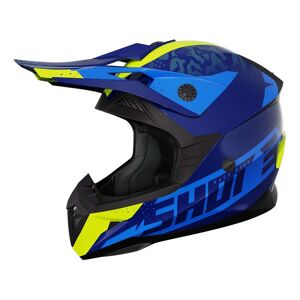 Casque cross Shot Pulse Airfit blue/neon yellow glossy- L