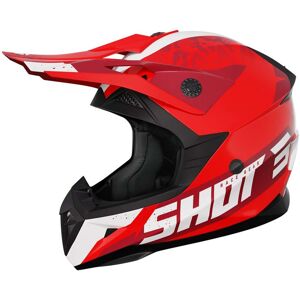 Casque cross Shot Pulse Airfit red glossy- L blanc L female