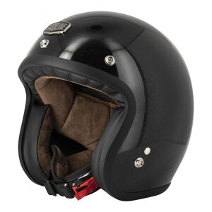 Casque jet Gasoline Cafe Racer S250 noir paillete brillant- S