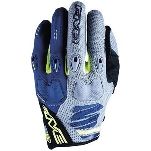 Gants enduro Five E2 gris/jaune fluo/navy- M bleu M male