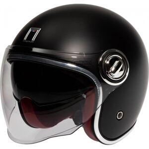 Casque jet Nox Premium Heritage noir mat- S