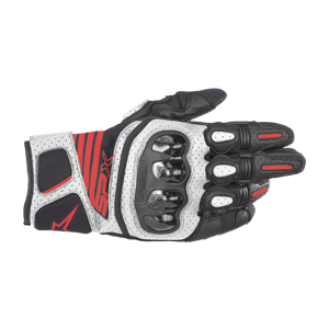 Gants Moto Alpinestars SP X Air Carbon V2 Noir Blanc Rouge Fluo 