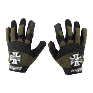 Gants West Coast Choppers Pay Up Sucker Noir-Vert -