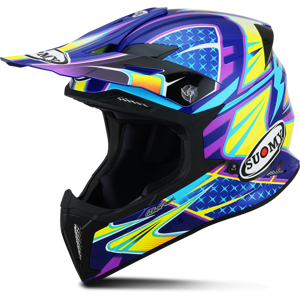 Casque Cross Suomy X-Wing Dual Bleu Clair-Rose -