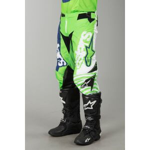 Pantalon Cross Alpinestars Techstar Venom Vert Fluo-Bleu -