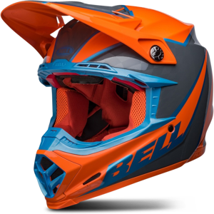 Casque Cross BELL Moto-9S Flex Sprite Orange-Gris-Bleu -