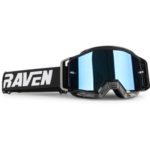 Masque Cross Raven Sniper Crew - Noir et écran Bleu miroir -