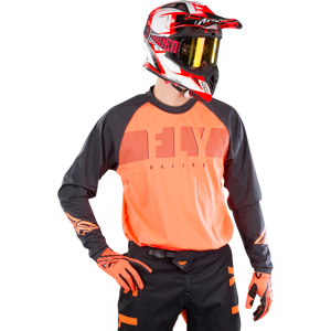 Maillot Cross FLY Racing Windproof Orange-Noir -