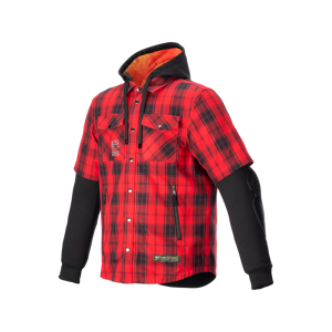 Chemise Moto Alpinestars MOSTEQ Tartan Rouge Flamme Noir 