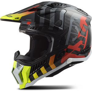 Casque Cross LS2MX703X-Force Barrier HiVis Jaune-Rouge - - Publicité