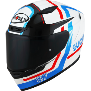 Casque Integral Suomy Track-1 Ninety Seven Blanc-Rouge -