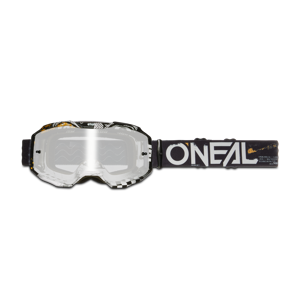 Masque Cross O'Neal B-10 Attack Noir-Blanc-Miroir Argent -