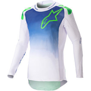 Maillot Cross Alpinestars Supertech Rizen Bleu Ray-Blanc-Vert Fluo -