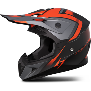 Casque Cross Stormer Dust Noir Mat-Orange -